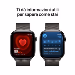Apple Watch Series 11 GPS + Cellular 46mm Cassa Titanio Ardesia con Loop Milanese Ardesia - S/M - Vista aggiuntiva 5