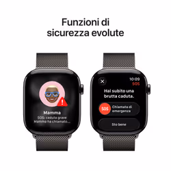 Apple Watch Series 11 GPS + Cellular 46mm Cassa Titanio Ardesia con Loop Milanese Ardesia - S/M - Vista aggiuntiva 6