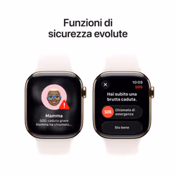 Apple Watch Series 11 GPS + Cellular 46mm Cassa Titanio Oro con Band Rosa Fard - M/L - Vista aggiuntiva 6