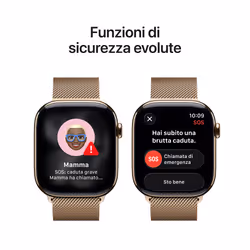 Apple Watch Series 11 GPS + Cellular 46mm Cassa Titanio Oro con Loop in maglia Milanese Oro - S/M - Vista aggiuntiva 6