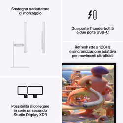 Apple Studio Display XDR - Vetro standard - Sostegno a altezza e inclinazione regolabile - Vista aggiuntiva 8