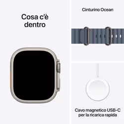 Apple Watch Ultra 3 GPS + Cellular 49mm Cassa Titanio with Anchor Blue Ocean Band - Vista aggiuntiva 8