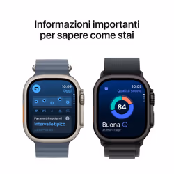 Apple Watch Ultra 3 GPS + Cellular 49mm Cassa Titanio con Alpine Loop Blu Chiaro - Large - Vista aggiuntiva 7