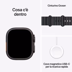 Apple Watch Ultra 3 GPS + Cellular 49mm Cassa Titanio Nero con Band Ocean Nero - Vista aggiuntiva 8