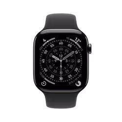 Apple Watch Series 11 GPS + Cellular 42mm Cassa Titanio Ardesia con Sport Band Nero - S/M - Vista aggiuntiva 2