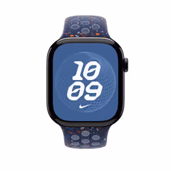 Apple Nike Sport Band Blu Alluminio, Fluoroelastomero - Vista aggiuntiva 3