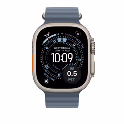 Apple Natural Titanium Finish Band Blu Fluoroelastomero, Titanio - Vista aggiuntiva 3
