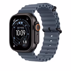 Apple MGCK4ZM/A accessorio indossabile intelligente Band Blu Fluoroelastomero, Titanio - Vista aggiuntiva 2