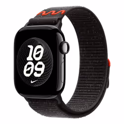 Apple Nike Sport Loop Band Nero Nylon, Poliestere riciclato, Spandex - Vista aggiuntiva 2