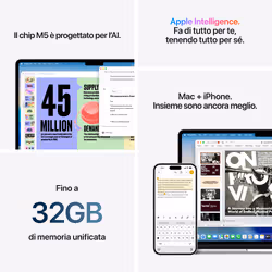 Apple MacBook Air 13" M5 chip 10‑core CPU 10‑core GPU, 24GB, 1TB SSD - Celeste - Vista aggiuntiva 8