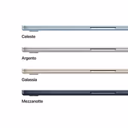 Apple MacBook Air 15" M5 chip 10‑core CPU 10‑core GPU, 24GB, 1TB SSD - Argento - Vista aggiuntiva 3