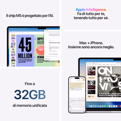 Apple MacBook Air 15" M5 chip 10‑core CPU 10‑core GPU, 16GB, 512GB SSD - Galassia - Vista aggiuntiva 8