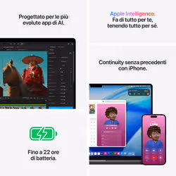 Apple MacBook Pro 16" M5 Max chip 18‑core CPU 40‑core GPU, 48GB, 2TB SSD - Argento - Vista aggiuntiva 8