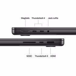 Apple MacBook Pro 14" M5 chip 10‑core CPU 10‑core GPU, 32GB, 1TB SSD - Nero siderale - Vista aggiuntiva 7