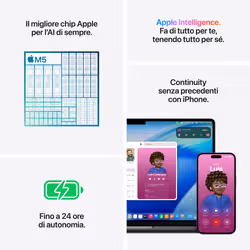 Apple MacBook Pro 14" M5 chip 10‑core CPU 10‑core GPU, 32GB, 1TB SSD - Argento - Vista aggiuntiva 8