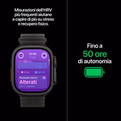 Apple Watch Ultra 4 GPS + Cellular, Cassa 49 mm in titanio naturale con cinturino Ocean grigio traslucido - Vista aggiuntiva 3