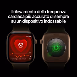 Apple Watch Series 12 GPS + Cellular, cassa 46 mm in alluminio color bronzo scuro con cinturino Sport oliva - M/L