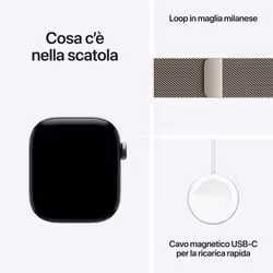 Apple Watch Series 12 GPS + Cellular, cassa 42 mm in titanio naturale con loop in maglia milanese naturale - Vista aggiuntiva 5