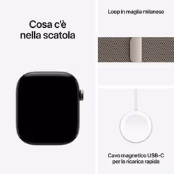 Apple Watch Series 12 GPS + Cellular, cassa 46 mm in titanio naturale con loop in maglia milanese naturale - M/L - Vista aggiuntiva 5