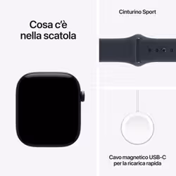 Apple Watch Series 12 GPS + Cellular, cassa 46 mm in ceramica blu notturno con cinturino Sport blu marino - M/L - Vista aggiuntiva 5