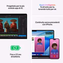 Apple MacBook Pro 14" M5 Pro chip 15‑core CPU 16‑core GPU, 24GB, 2TB SSD - Nero siderale - Vista aggiuntiva 8