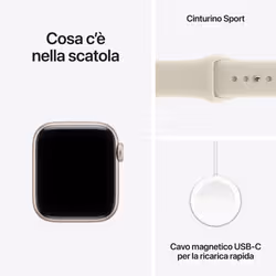 Apple Watch SE (3nd generation) SE 3 GPS, Cassa 40 mm in alluminio galassia con Cinturino Sport sabbia - S/M - Vista aggiuntiva 5