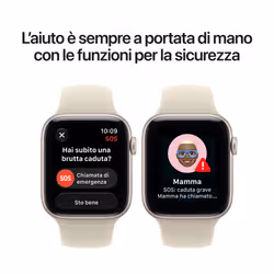Apple Watch SE (3nd generation) SE 3 GPS, Cassa 44 mm in alluminio galassia con Cinturino Sport sabbia - S/M - Vista aggiuntiva 4
