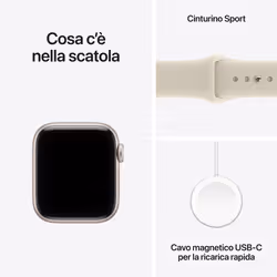 Apple Watch SE (3nd generation) SE 3 GPS + Cellular, Cassa 40 mm in alluminio galassia con Cinturino Sport sabbia - M/L - Vista aggiuntiva 5