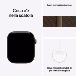 Apple Watch Series 12 GPS + Cellular, cassa 46 mm in alluminio color bronzo scuro con loop in maglia milanese color bronzo scuro - M/L - Vista aggiuntiva 5