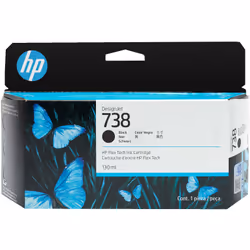 HP Cartuccia di inchiostro DesignJet 738 da 130 ml nero, Resa standard, Nero, 130 ml, 1 pz, Confezione singola