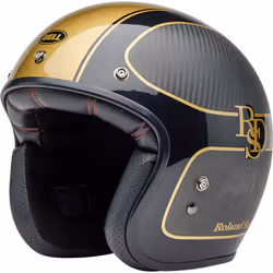 Bell Custom 500 Carbon RSD Checkmate Casco Jet, carbone-oro, dimensione S per uomo