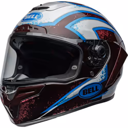 Bell Race Star DLX Flex Xenon Casco, rosso-blu-argento, dimensione M per uomo