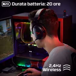 HyperX Cloud Core – Cuffie da gaming wireless (nero) - Vista aggiuntiva 7