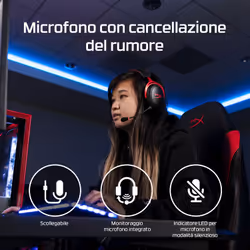 HyperX Cloud II Wireless – Cuffie da gaming (nero-rosso) - Vista aggiuntiva 8