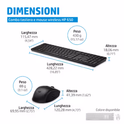 HP Combo tastiera e mouse wireless 650 - Vista aggiuntiva 4