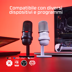 HyperX SoloCast - USB Microphone (White) Bianco Microfono per console di gioco - Vista aggiuntiva 8