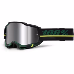 100% Accuri II Overlord Occhiali da motocross, nero-verde per uomo