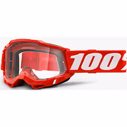 100% Accuri II OTG Essential Occhiali da motocross, bianco-rosso per uomo
