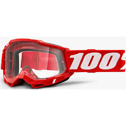 100% Accuri II OTG Essential Occhiali da motocross, bianco-rosso per uomo