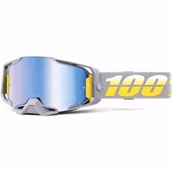 100% Armega Complex Occhiali da motocross, grigio-giallo per uomo
