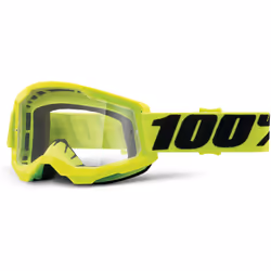 100% Strata 2 Clear Occhiali da motocross, nero-giallo per uomo