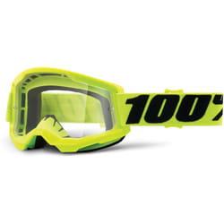 100% Strata 2 Clear Occhiali da motocross, nero-giallo per uomo