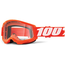100% Strata 2 Clear Occhiali da motocross, bianco-arancione per uomo