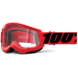 100% Strata 2 Clear Occhiali da motocross, nero-rosso per uomo