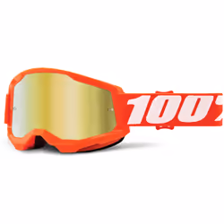 100% Strata 2 Occhiali da motocross, bianco-arancione per uomo