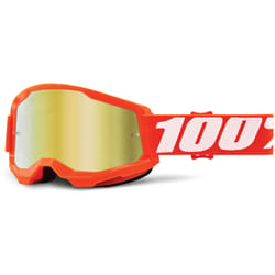 100% Strata 2 Occhiali da motocross, bianco-arancione per uomo
