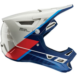100% Aircraft Composite Trigger Casco Downhill, bianco-rosso-blu, dimensione S per uomo