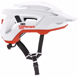 100% Altis Casco da bicicletta, bianco-rosso per uomo