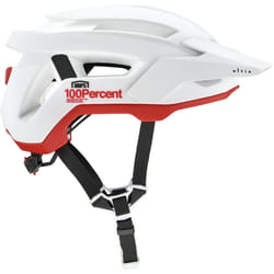 100% Altis Casco da bicicletta, bianco-rosso per uomo