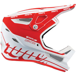 100% Status Casco Downhill, bianco-rosso, dimensione XL per uomo